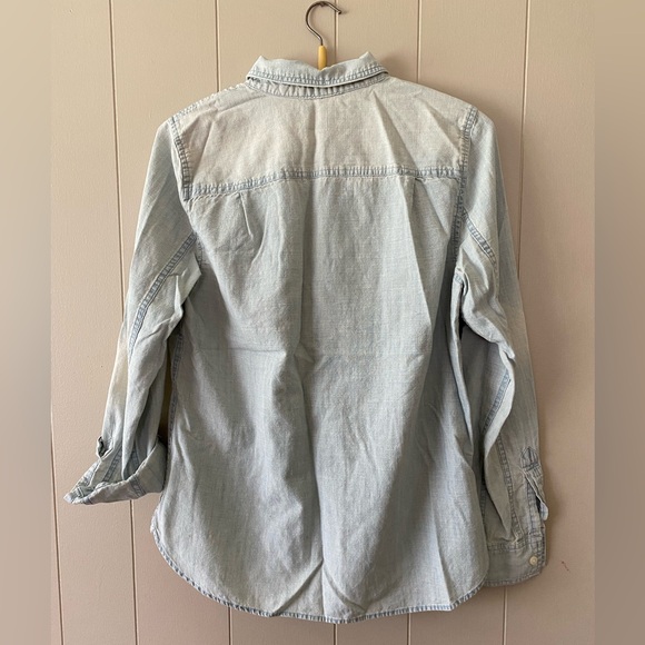 J. Crew Factory Size Small 100% Cotton Popover Collard Long Sleeve Top - Picture 2 of 6